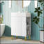 Meuble-lavabo élégant avec lavabo vasque en céramique simple et rangement à droite, conception durable et peu encombrante-837472224