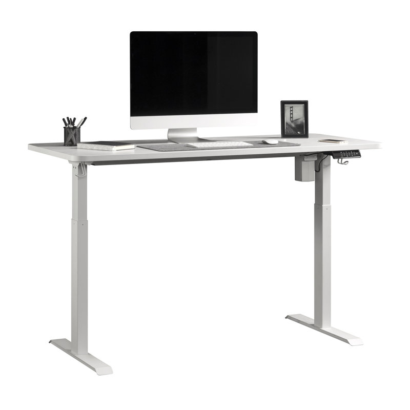 Contemporary Sit/Stand Desk With Four Preset Heights (Not Include Stools), 28.35" H x 59.84" W x 26.77" D