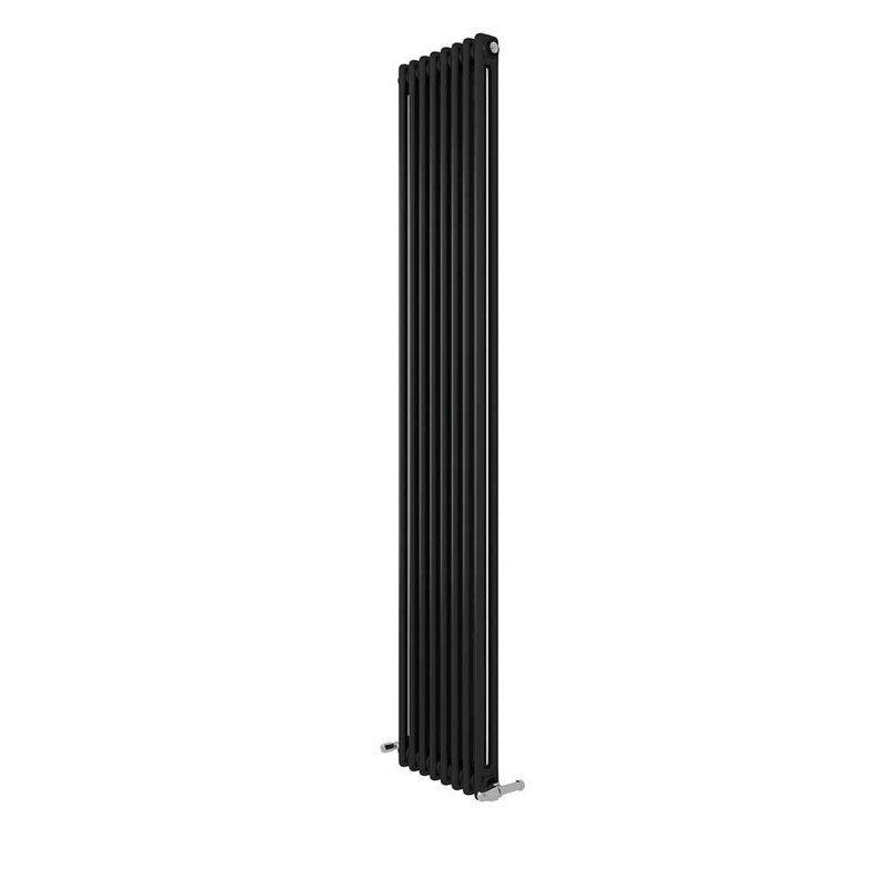 iBathUK Radiator + Angled Valve, 2, Grey, 1800cm H x 380cm W x 70cm D