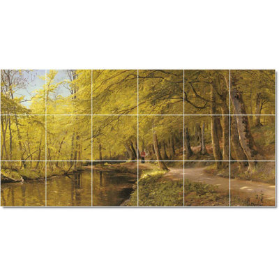 25.5" X 12.75" Ceramic John Waterhouse Mythology Painting Decorative Mural Tile W09399: 4.25" X 4.25" (Set Of 18)-Ly23-