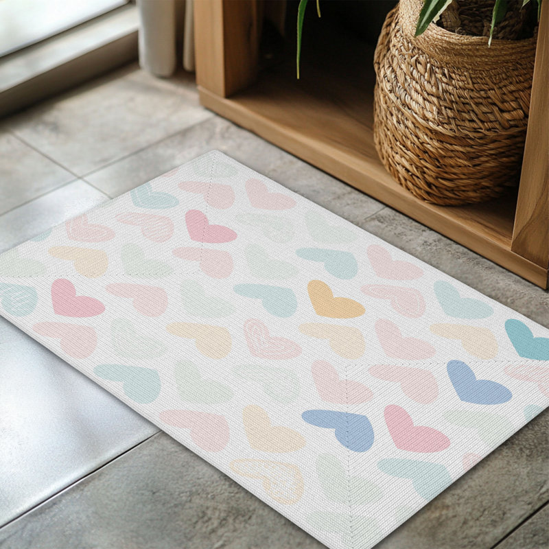 Tapis tressé Sweet Minimalist Love, Rectangulaire 3 pi x 5 pi