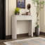 Entryway Table, Fluted Design, Oval Top, 2 Drawers for Entryway - Champagne White