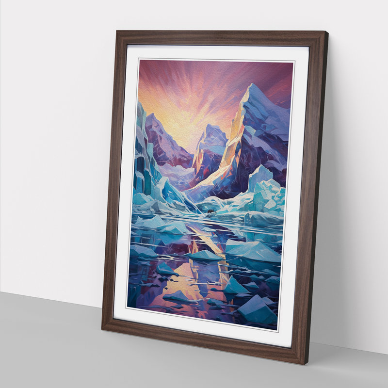 Glacier Futurism No.2 - Framed Print, Walnut, 46cm H x 34cm W x 2cm D