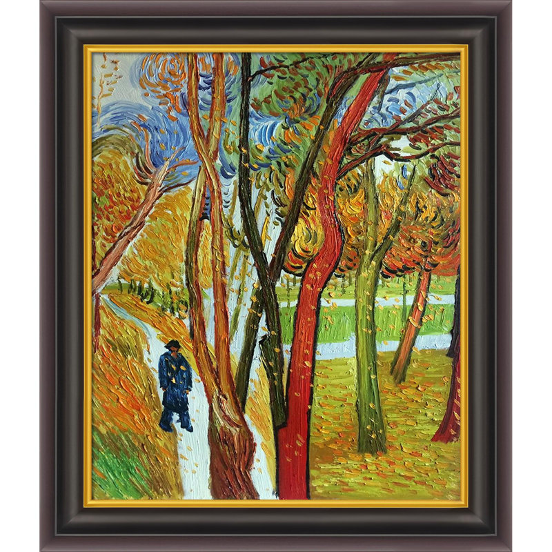 Reproduction d'art sur toile, "The Walk - Falling Leaves" par Vincent Van Gogh, Cadre opulent, H 26 po x l 30 po x P 2 po