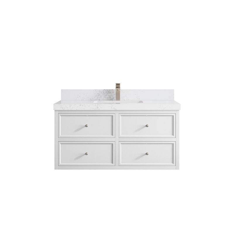 Meuble-lavabo simple 42 po avec plateau en quartz Vas