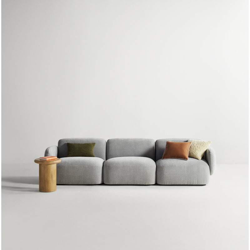 Isles 113'' Upholstered Sofa, Mellow Gray Chenille