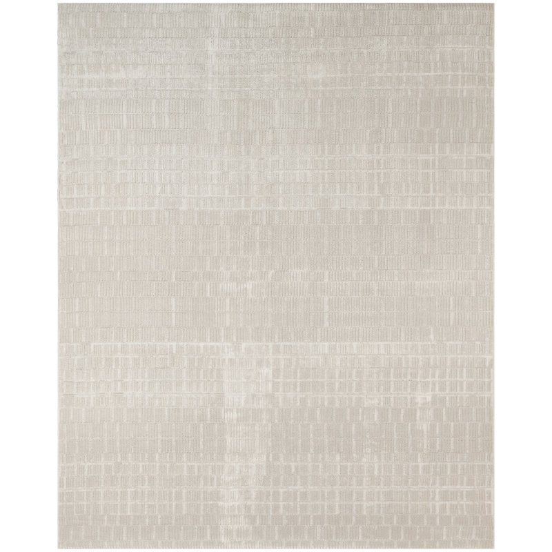 Ebern Designs Reimann Ivory Modern Indoor Rug, Rectangle 8' x 10'