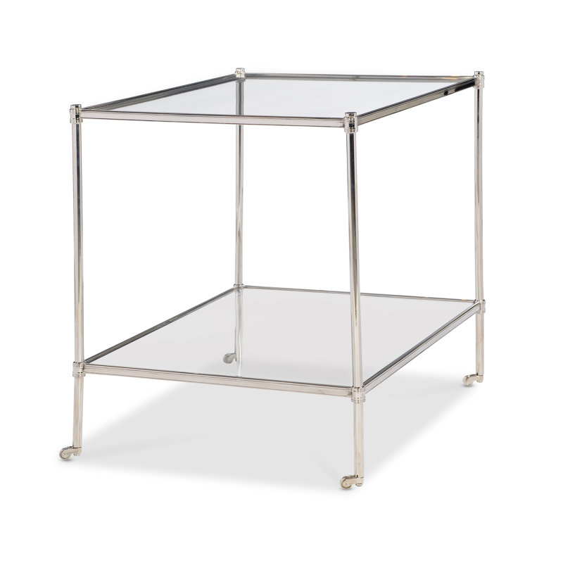 Maitland Smith Glass Top End Table