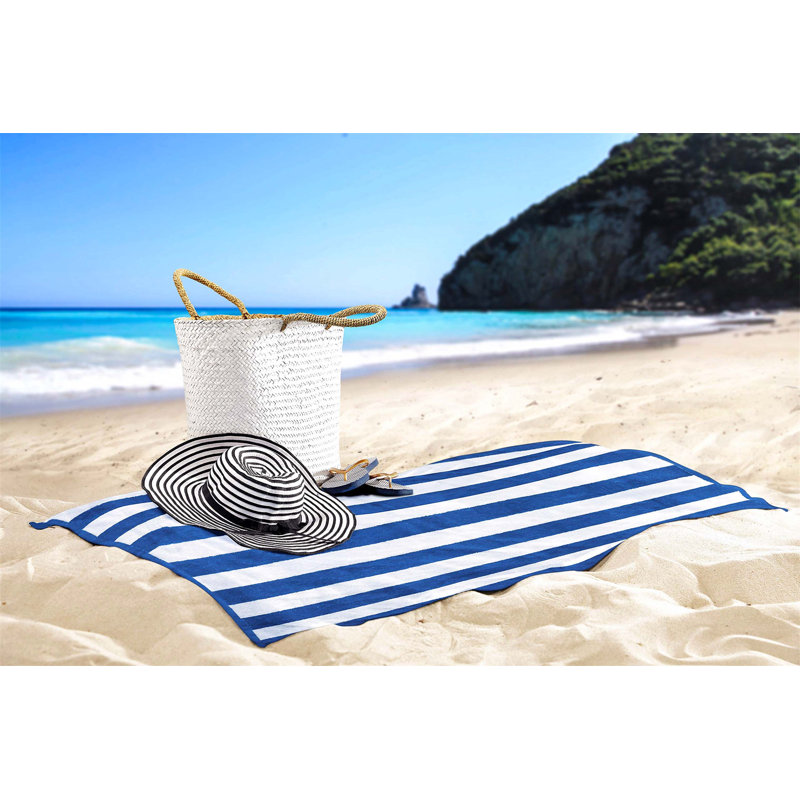 100% Cotton Beach Towel, Blue/White/Green/Yellow/Orange