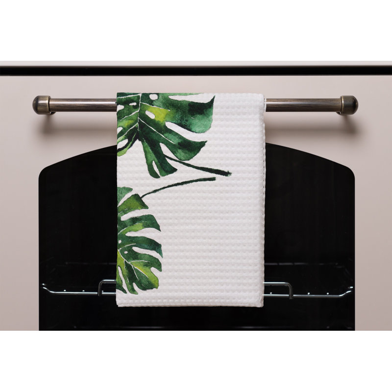 Cotton Floral Waffle Tea Towel Kitchen Towel