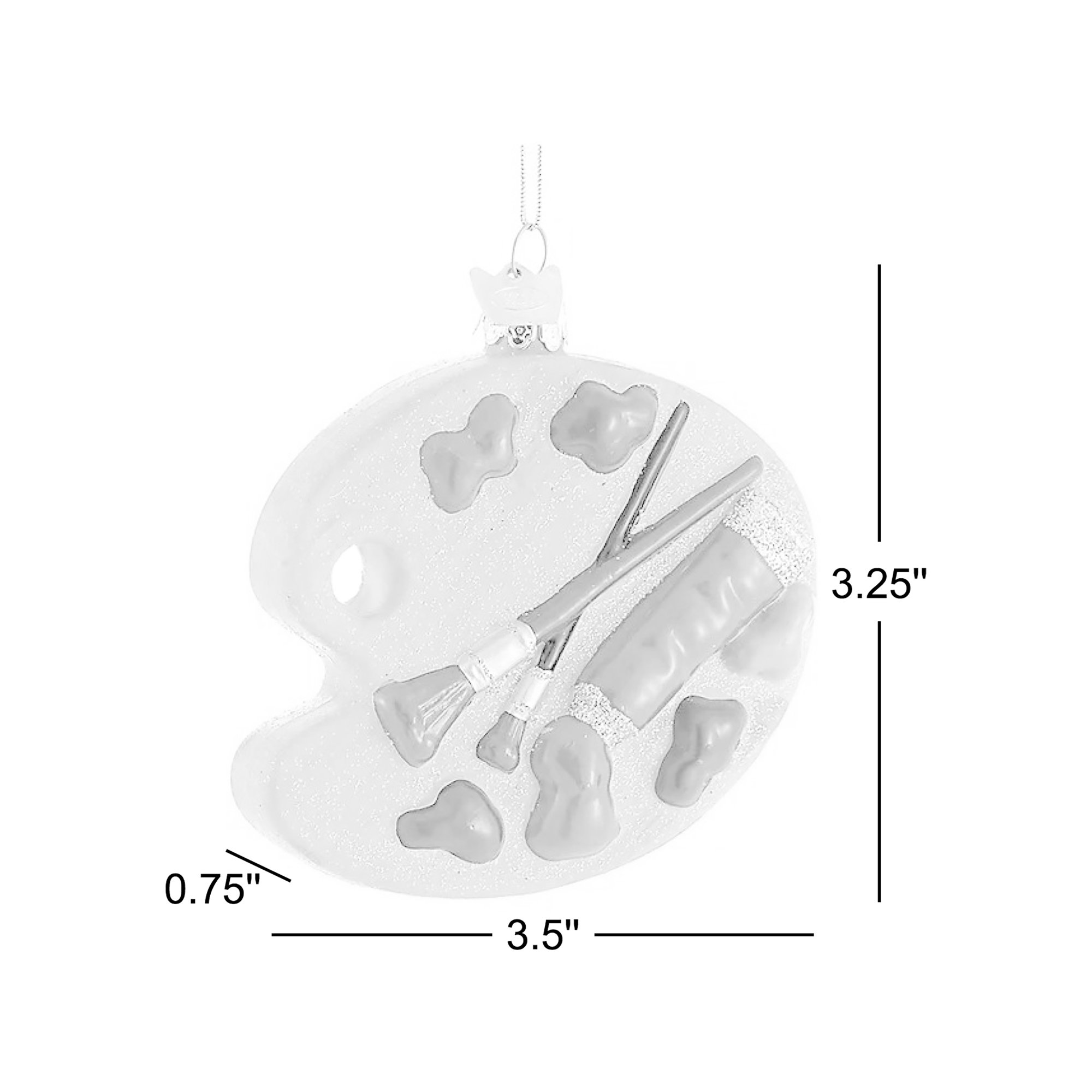 Kurt Adler Noble Gems Glass Ornament for Christmas Tree, Painting Palette