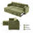 92.5" W Corduroy Upholstered Reversible Sleeper Sofa and Chaise with Storage -501710788