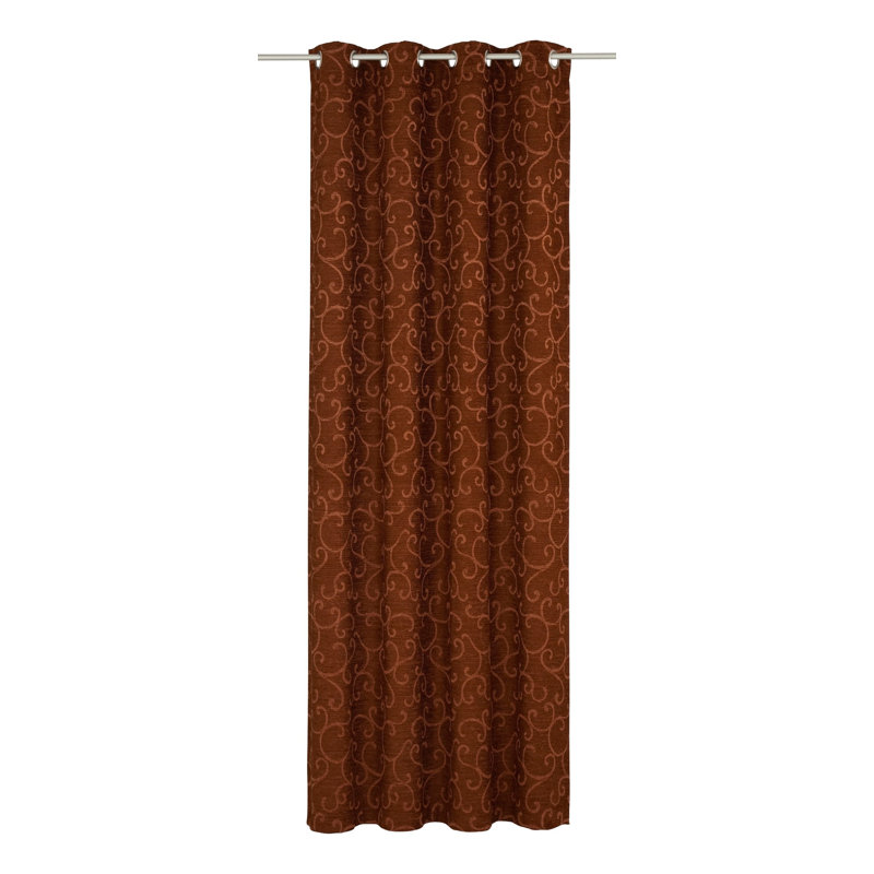 Siglerville Eyelet Curtain Single Panel, opaque, 132 W x 175 D cm, Brown