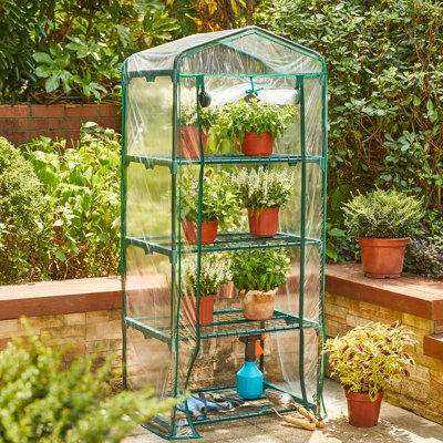 Serre de jardin à 61 niveaux avec cadre en acier et couverture en PVC