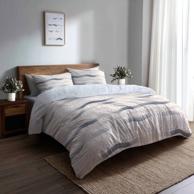 Ensemble de literie moderne 3 pièces - Ensemble de housse de couette et coussin décoratif Dots