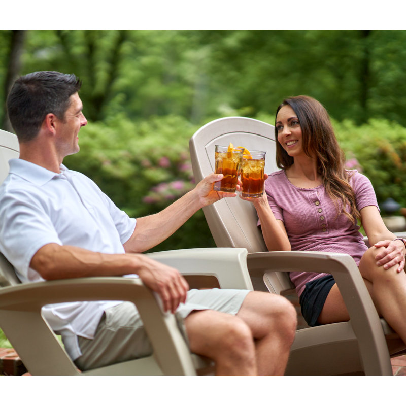 Green Heavy Duty Polyethylene Outdoor Rocking Chair with Armrests