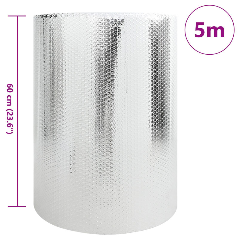 Réflecteur de chaleur à double face Vidaxl 0,6 x 5 m, H 23,6 po x l 196,85 po