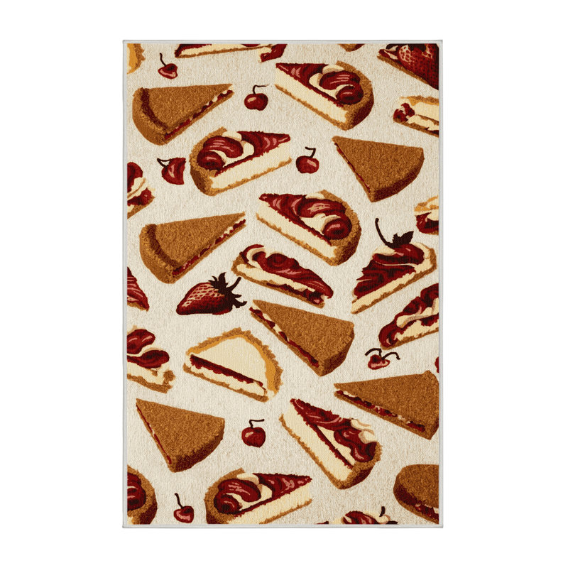 Washable Cheesecake Desserts Area Rug, Rectangle 7' x 9'
