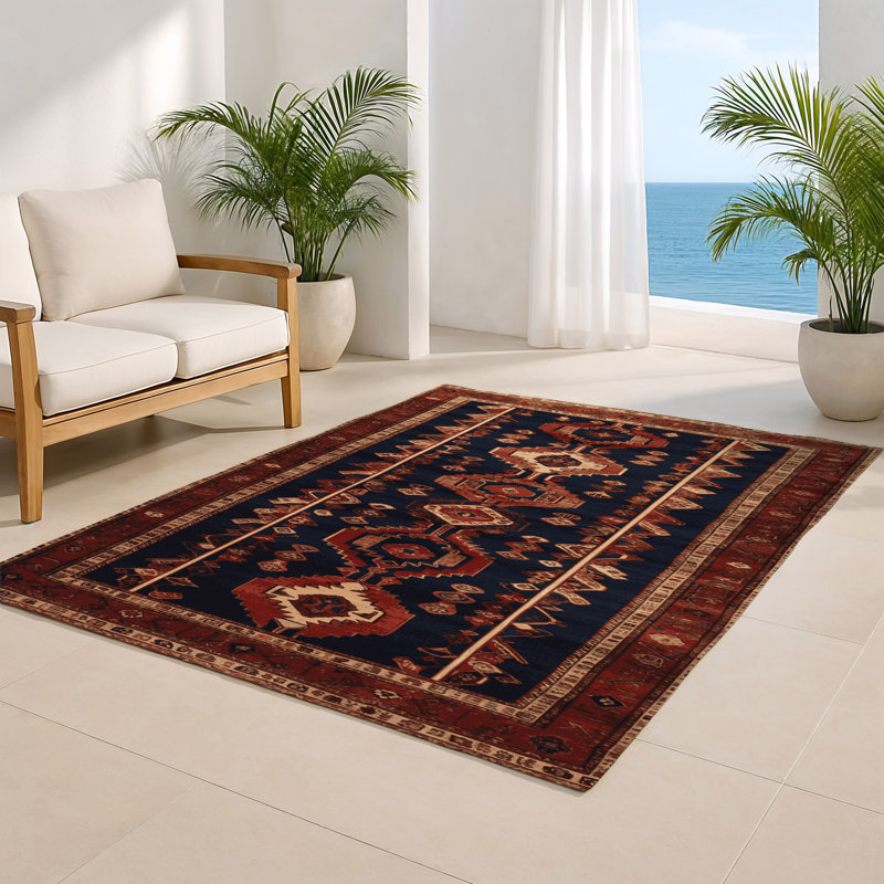 Tapis d'intérieur et d'extérieur noir Persian, Rectangulaire 2 pi x 3 pi