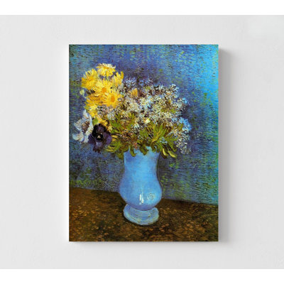 Lilas marguerites anémones par Vincent Van Gogh, fleurs dans un vase, reproduction de peinture à l'huile, fleur jaune, fleurs de Van Gogh, art mural floral