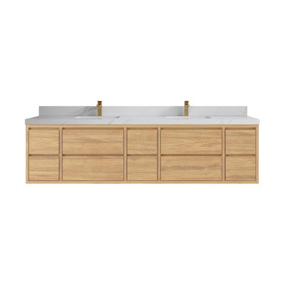 Meuble-lavabo double 84 po avec comptoir en quartz Cadge