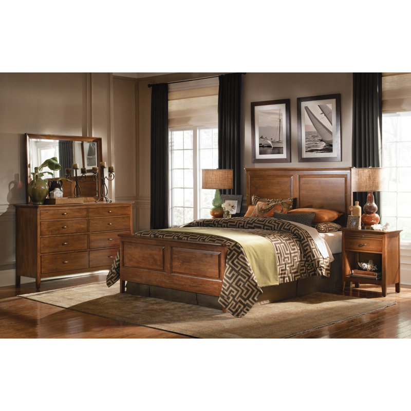 Eliades Solid Wood Panel Bed