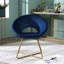 Chaise d'appoint contemporaine en velours bleu