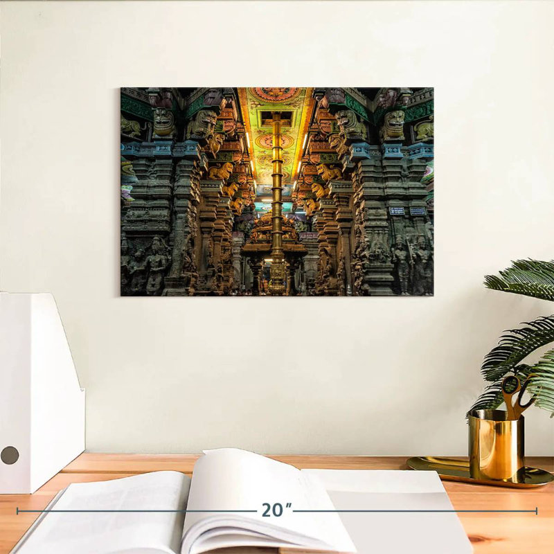 Adella Opulent Meenakshi Amman Temple, 8" H x 12" W