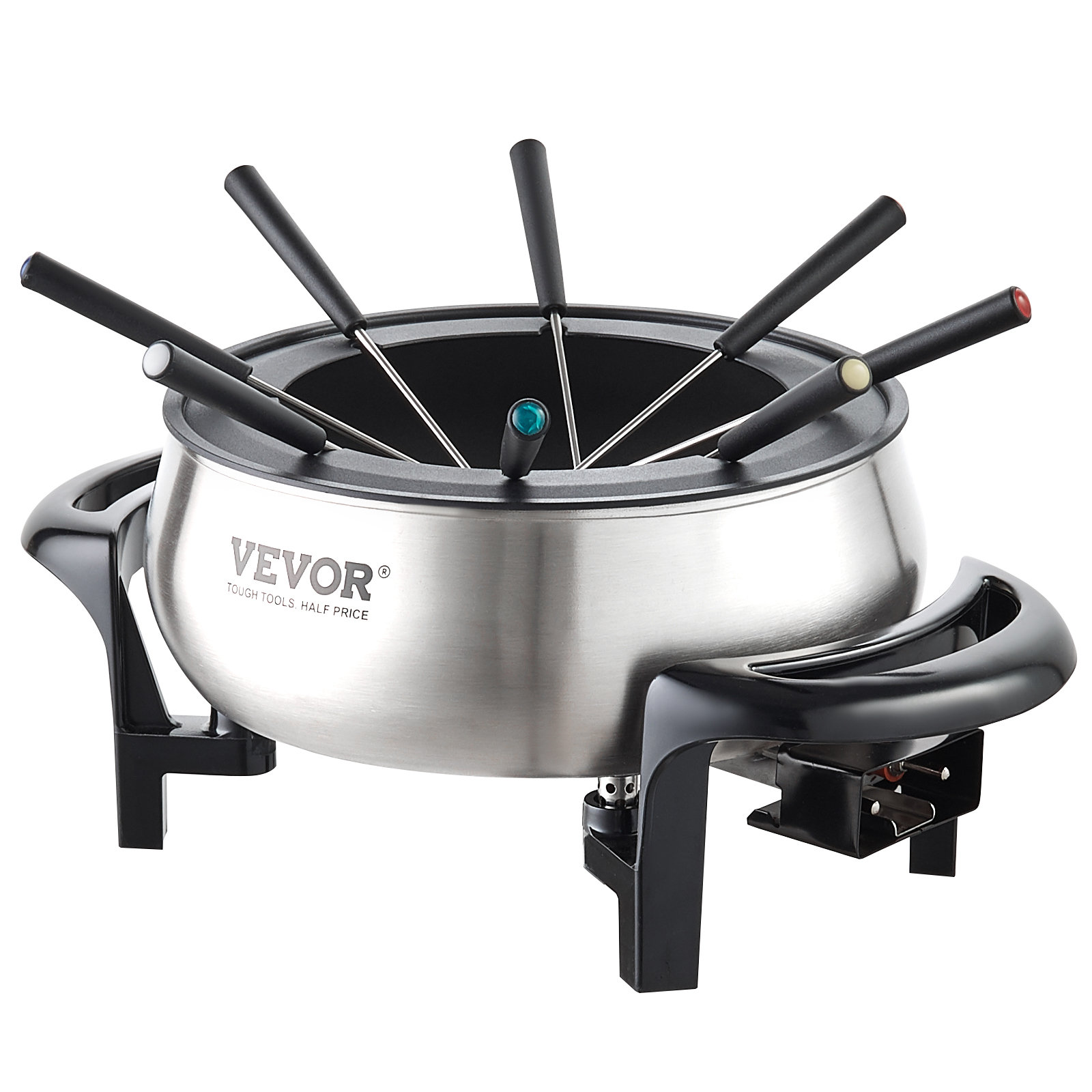 3-Liter Electric Fondue Set 1500W with 8 Stainless Steel Forks