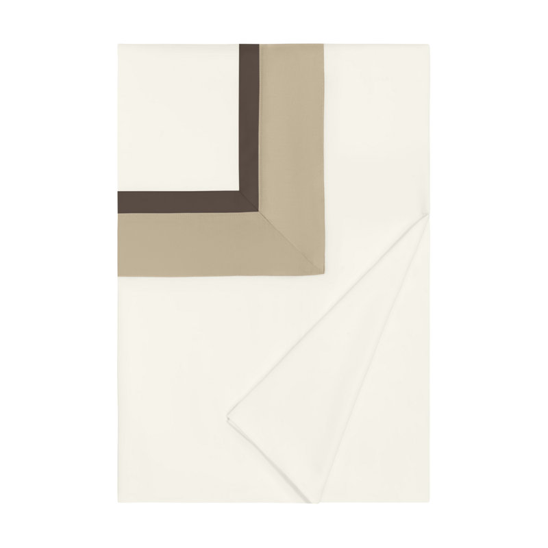 Borders Duvet Cover, Ivory/Chocolate/Candlelight, King