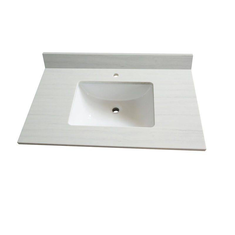 Ensemble de meuble-lavabo simple 33 po avec miroir Wendelin, Noyer