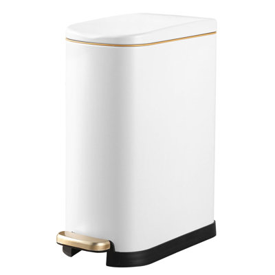 Stainless Steel Bathroom Trash Can with Soft-Close Lid, 1 (Matte Black)