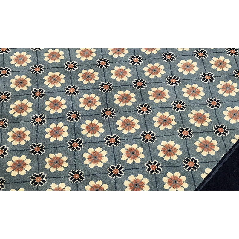 Tapis bleu et bleu marine noué à la main de haute qualité