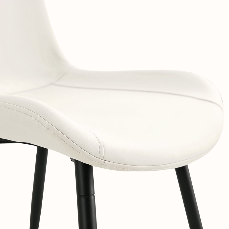 Table And Chair Set. Wooden And Black Spliced Dining Table With Storage Function In The Middle Of The Table Legs.Paired With Artificial PU Chairs With Curved Widened Cushion Design