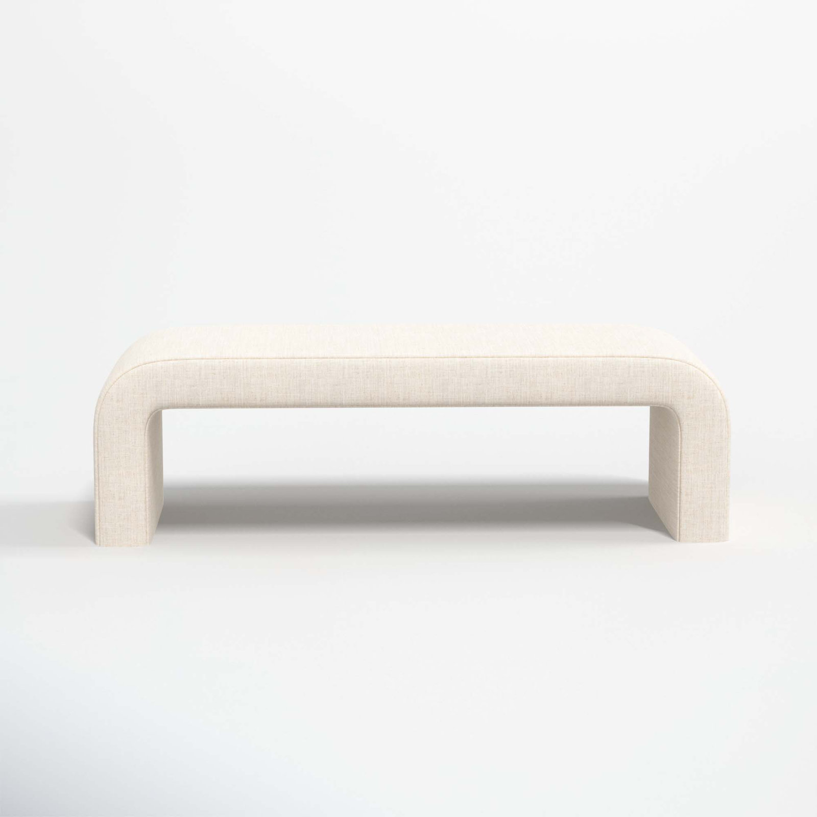 Barley Upholstered Bench, Classic Talc Linen