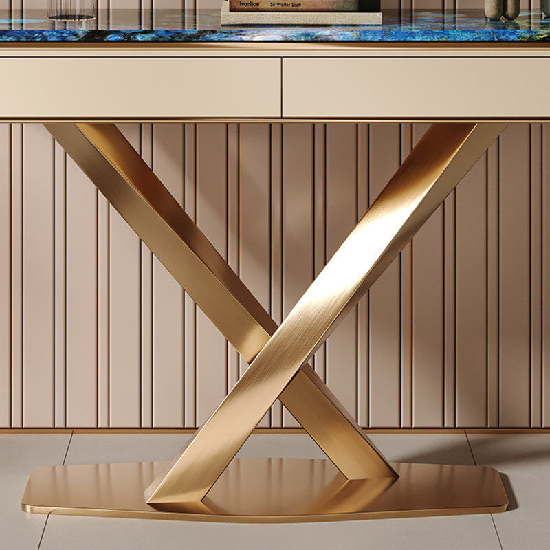 Console de style italien en pierre frittée., 33.4" H x 55" W x 13.7" D