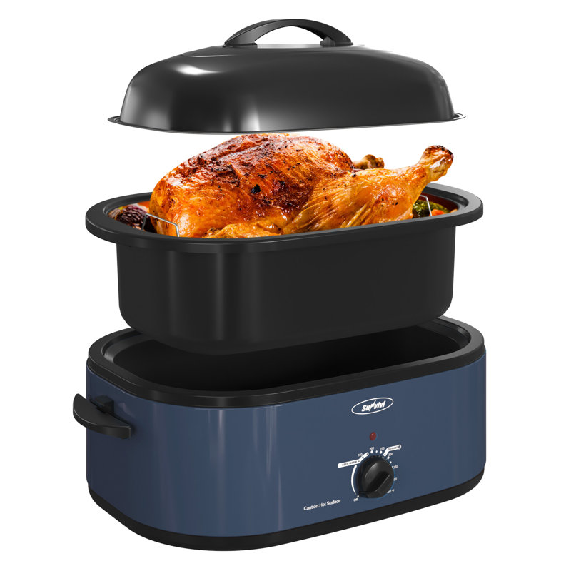 Sunvivi Electric Roaster Oven with Removable Pan, 18 quarts, Blue