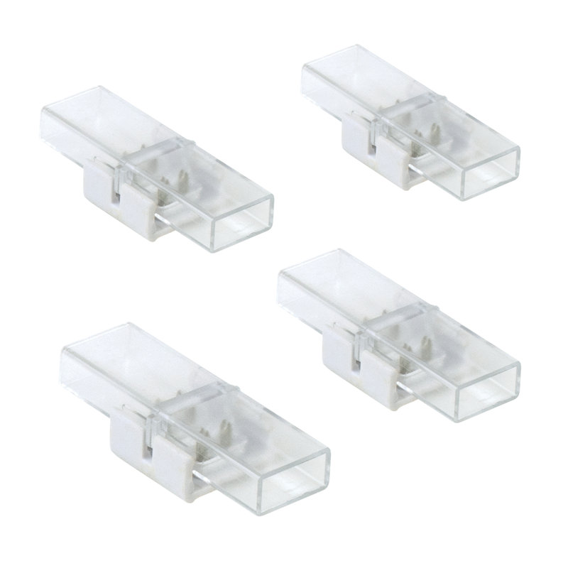 Clear IP67 Outdoor LED Tape Light Connectors, 4 Pack