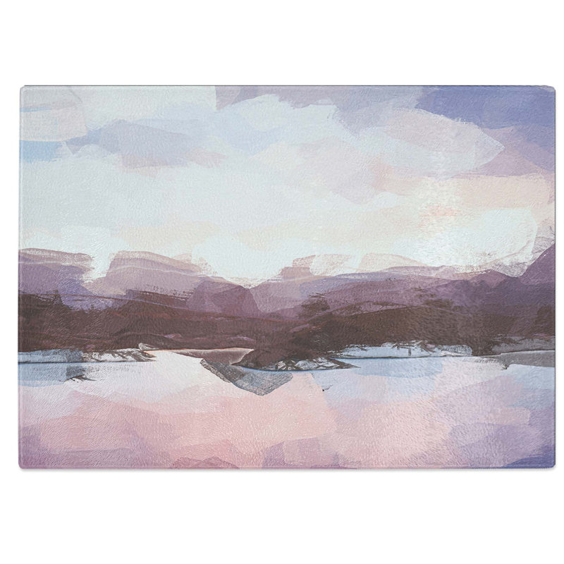 Tempered Glass Calm Lake Chopping Board, 28.5 cm W x 20 cm L