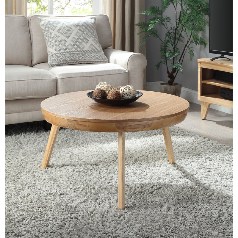 Yoakum Three Leg Coffee Table, Oak
