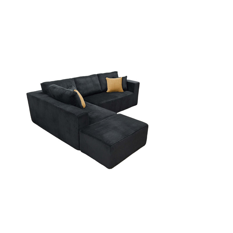 Flintwood Boneless Sectional, Black