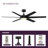  Brawn 64 inch Indoor/Outdoor Ceiling Fan with LED CCT Select Light Kit and Remote Control - Black with Black blades-98423953-98423952