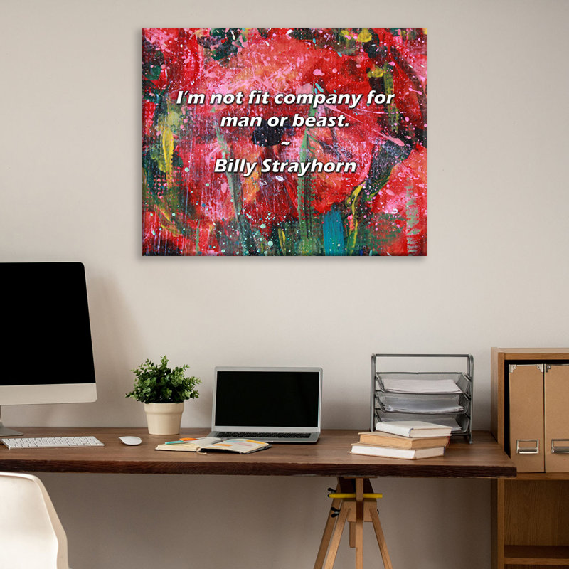 Citation artistique «Je ne suis pas en forme pour un homme ou une bête». Toile tendue par Billy Strayhorn, H 17 po x l 24 po