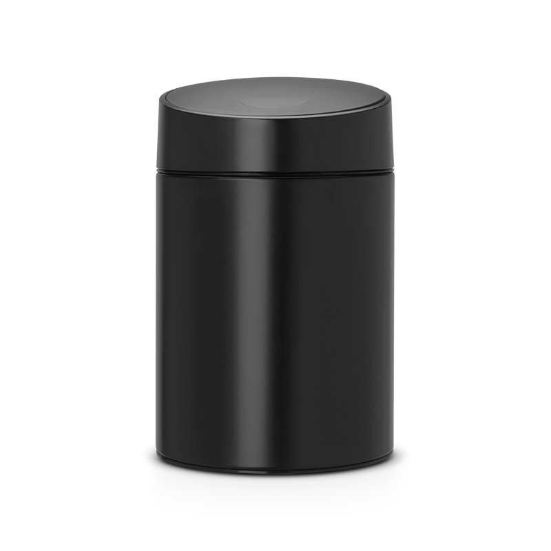 Slide 5 Litre Touch Top Trash Can, Black