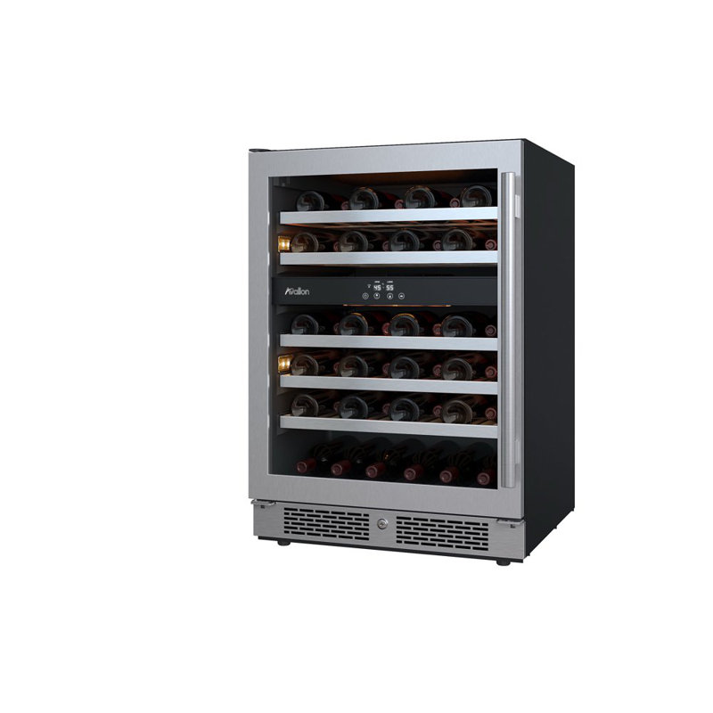45 Bottle and 15 Can Dual Zone Built-In Wine Refrigerator, Right Handed