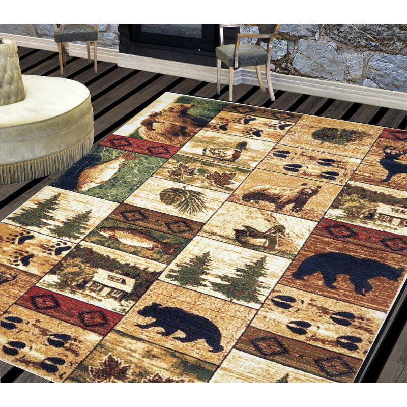 Tapis brun / ivoire Alianna, Rectangle 7 pi 5 po x 10 pi 5 po