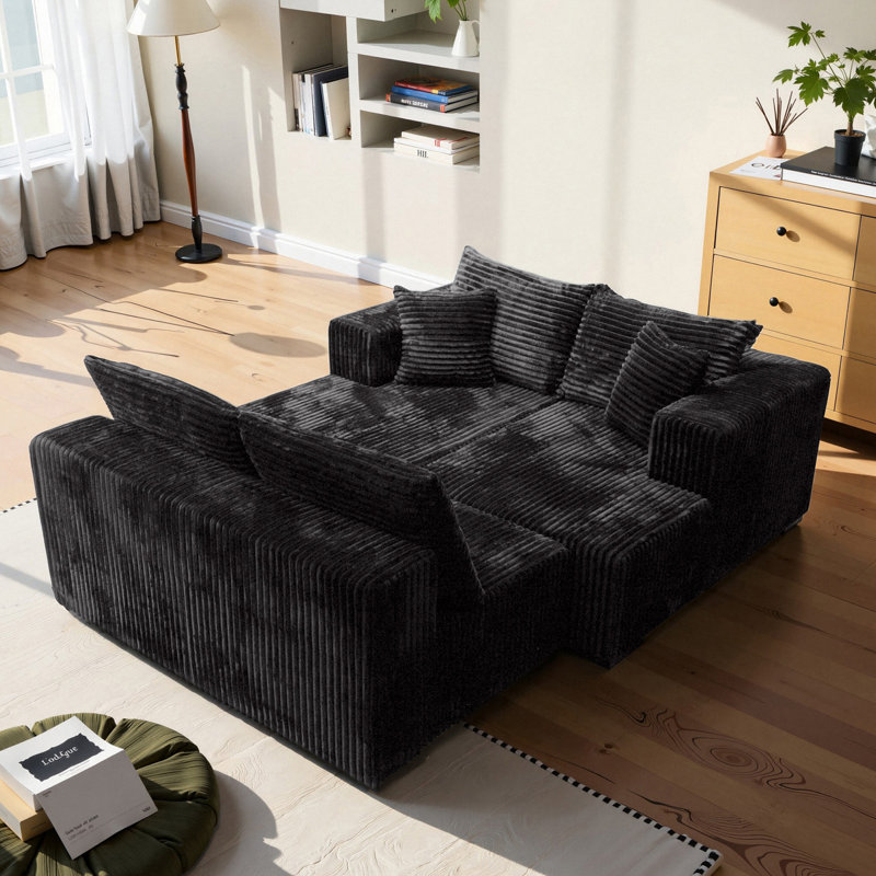 U-Shaped Modular Compression Sofa, Gray