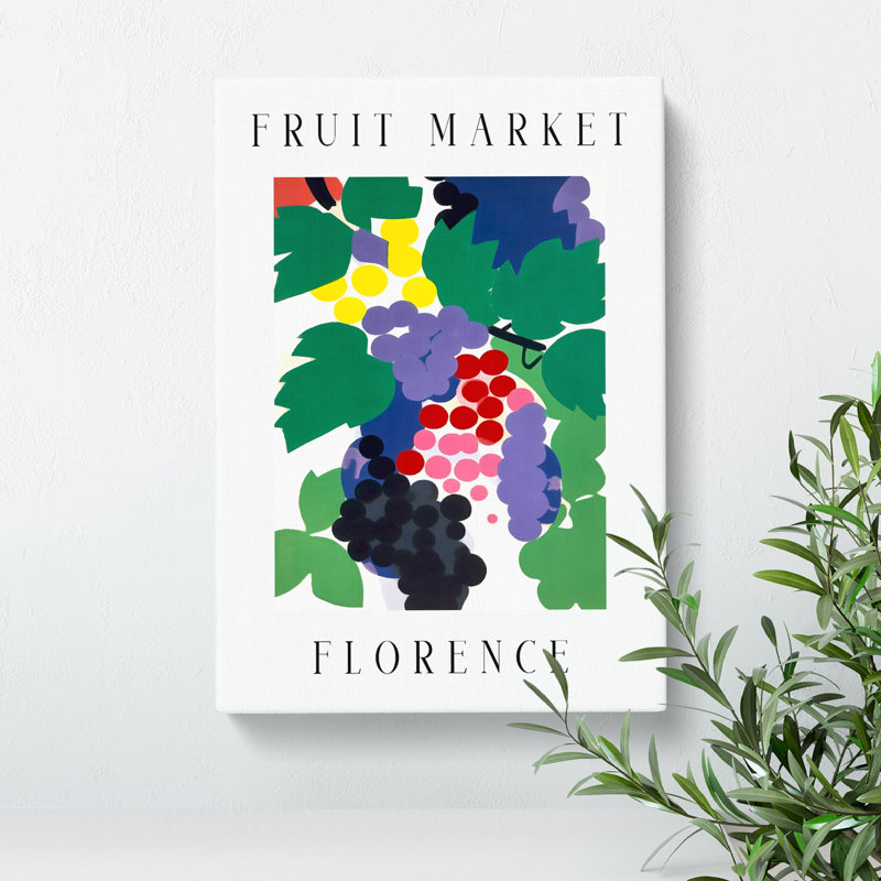 XMKTMKT-369 Grapes Florence Fruit Market - Wrapped Canvas Print, 76cm H x 50cm W x 3cm D