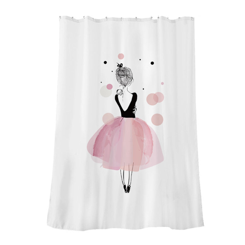 Rideau de douche en polyester avec crochets