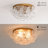 Emilia 4-Light Brushed Brass Flower Crystal Glass Flush Mount